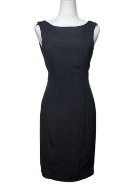 Late Edition Classic Black Sleeveless Sheath Midi Sheath Dress Size 8